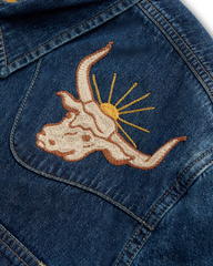 Tecovas x Cathy Hahn Menâs Embroidered Denim Pearl Snap - Size L