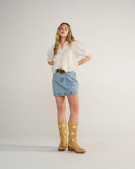 Women's High-Rise Denim Mini Skirt