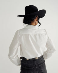 Women's Long Sleeve Embroidered Cotton Popover Top