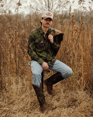 Tecovas x Mossy Oak Feather Logo Trucker