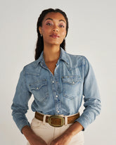 Women's Denim Pearl Snap