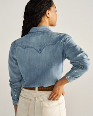 Women's Denim Pearl Snap