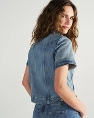 Women's Short Sleeve Denim Top