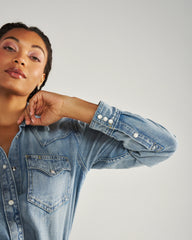Women's Denim Pearl Snap