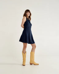 Women's Sleeveless Collared Mini Dress